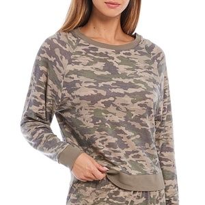 Honeydew Camo Crew Neck Long Sleeve Pajama Top